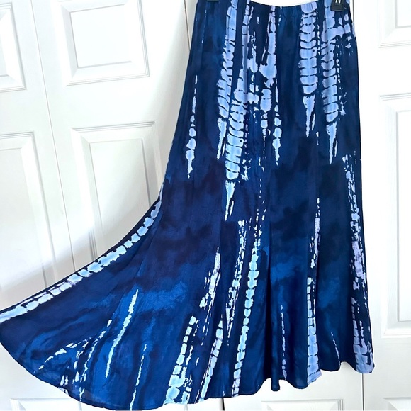 Vtg Karibo Womens Tie Dye Pull On Midi Skirt Sz 8 Whimsigoth Dark Fairy Hippie - Picture 2 of 9